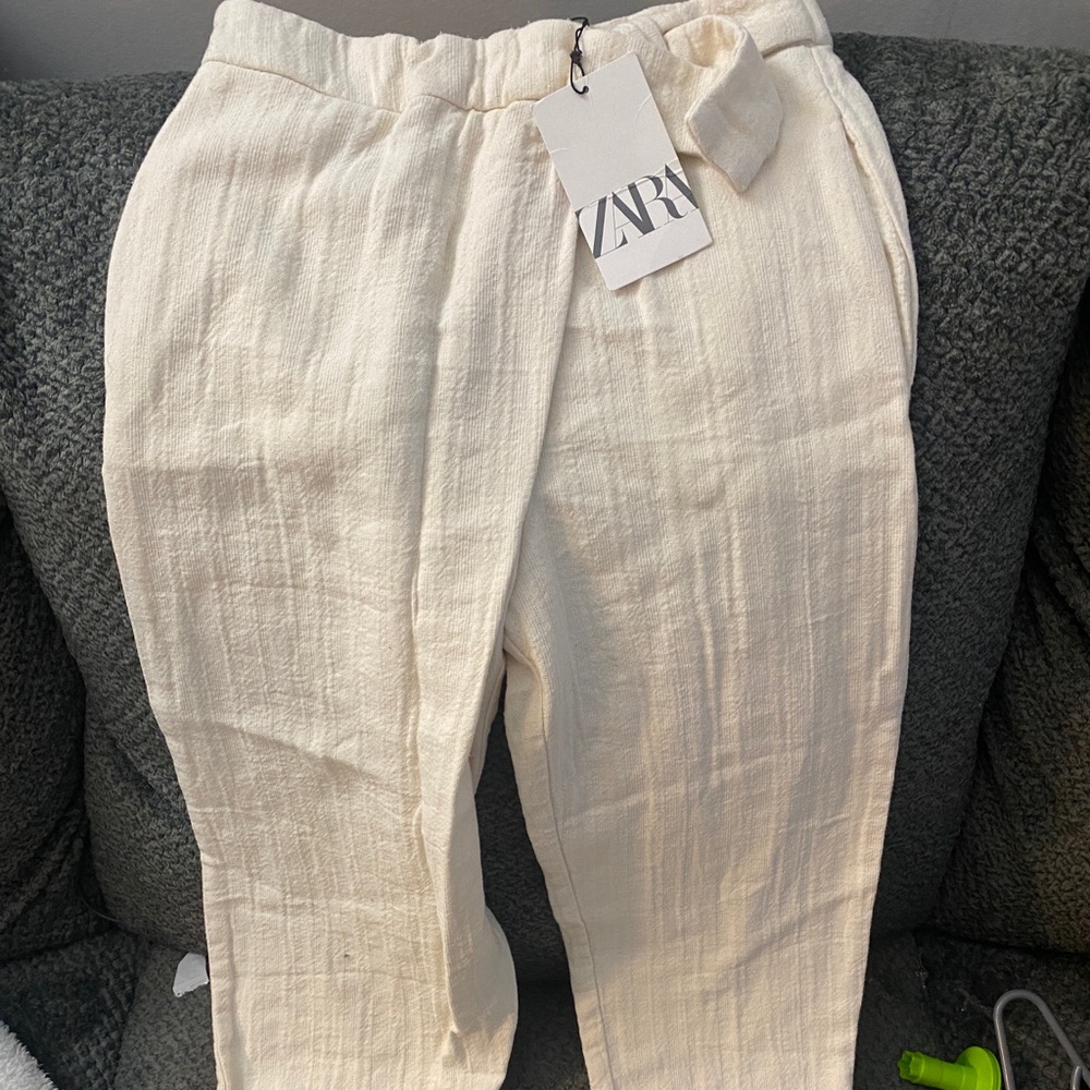 Linen taped pants